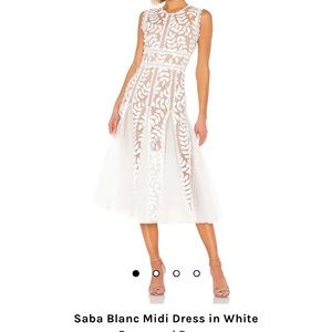 Bronx and Banco. Saba Blanc Midi Dress in White Great for bridal events.